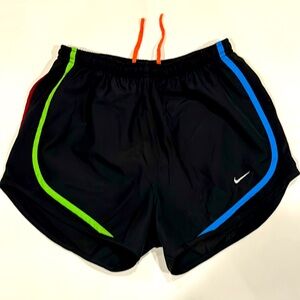 Nike Women’s Black Polyester DRI-FIT Brief-lined Running/Athletic sport shorts-S